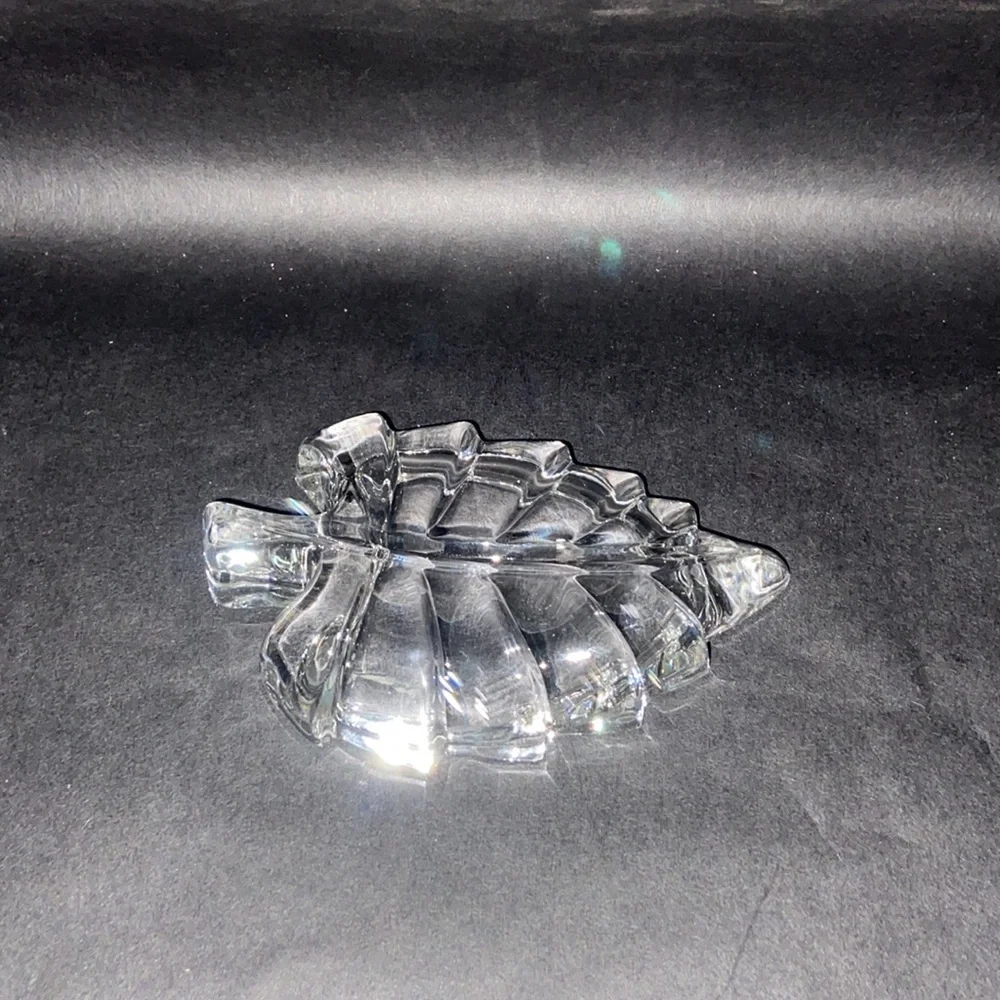 Crystal Leaf Jewelry Trinket Dish